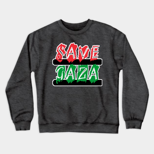 Save Gaza  - Montage - Front Crewneck Sweatshirt by SubversiveWare